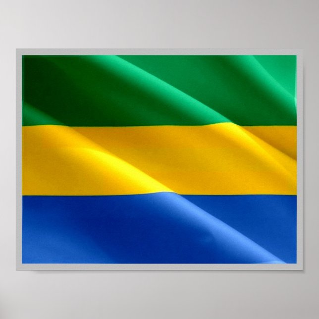 Gabon - Gabon - Flagga - Poster (Framsidan)