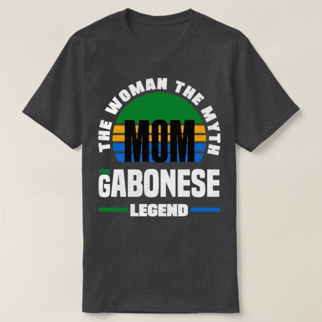 Gabon Gabon Gabonese Mors dag Flagga T Shirt (Design framsida)