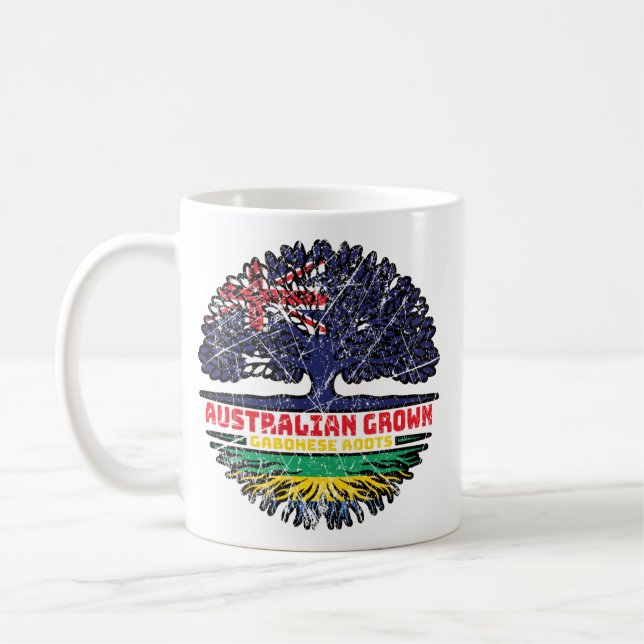 Gabon Gabonese Australien Träd Roots från Australi Kaffemugg (Vänster)