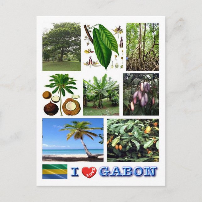 Gabon - I Kärlek Gabon - Vykort (Framsida)