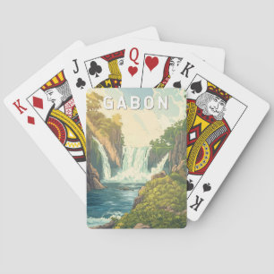 Gabon Illustration Travel Art Vintage Casinokort