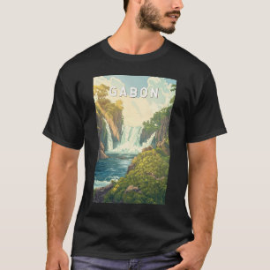 Gabon Illustration Travel Art Vintage T Shirt
