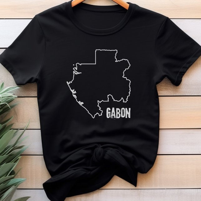 Gabon Land Gräns Karta Gabons gränsdragning T Shirt (Skapare uppladdad)