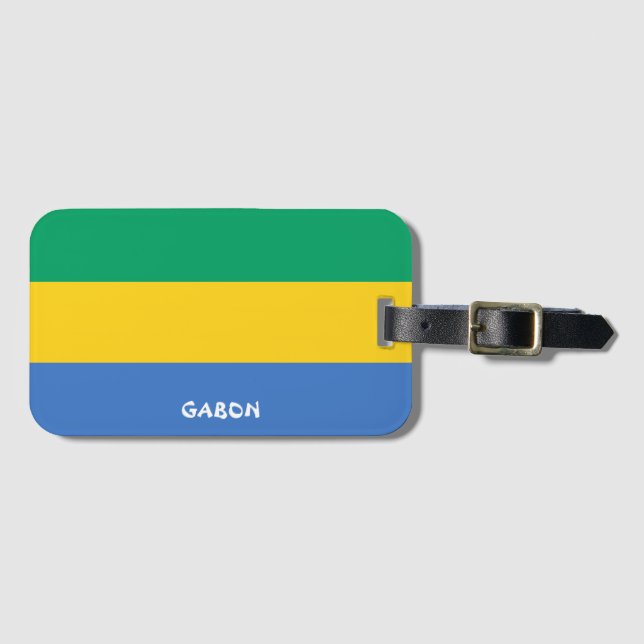 Gabon National Flagga Patriotic Bagagebricka (Framsida horisontal)
