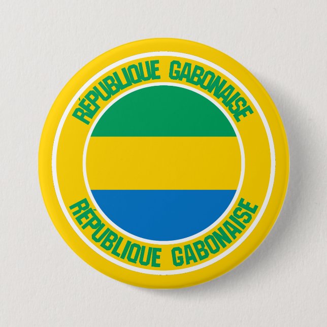 Gabon Round Emblem Knapp (Framsida)