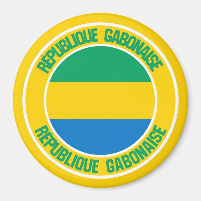 Gabon Round Emblem Magnet (Framsidan)