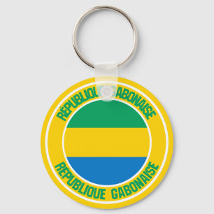 Gabon Round Emblem Nyckelring