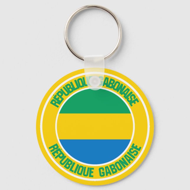 Gabon Round Emblem Nyckelring (Framsida)