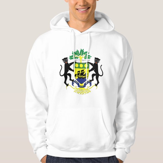 Gabon vapensköld GA Sweatshirt Med Luva (Framsida)