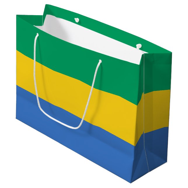 Gabons flagga (Framsidan Vinklad)