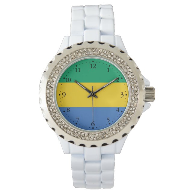Gabons flagga armbandsur (Framsida)