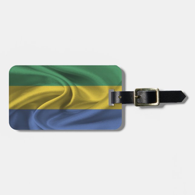 Gabons flagga bagagebricka (Horisontell Framsida)
