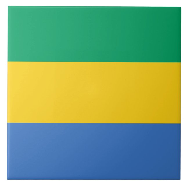 Gabons flagga (Gabon) Kakelplatta (Framsidan)