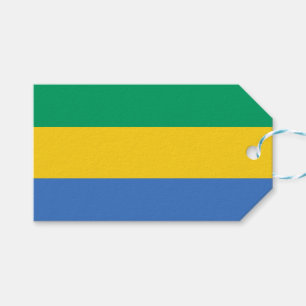 Gabons flagga (Gabon) Presentetikett