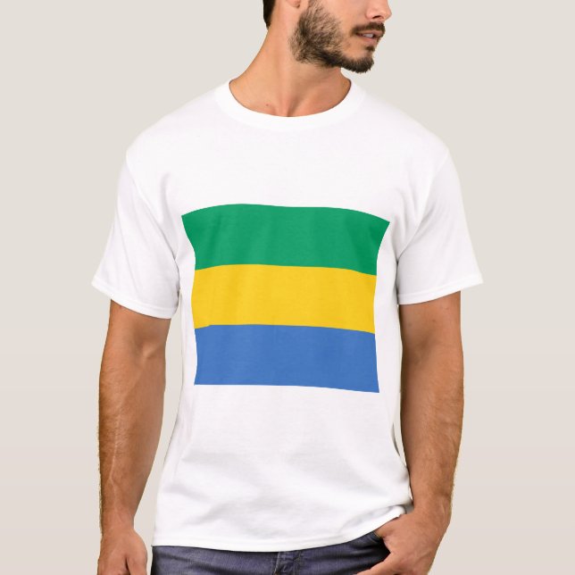 Gabons flagga (Gabon) T Shirt (Framsida)