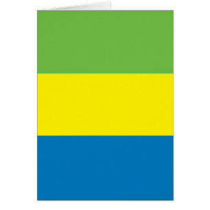 Gabons flagga hälsningskort