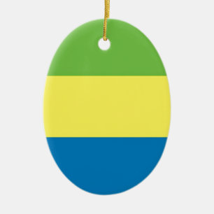 Gabons flagga julgransprydnad keramik