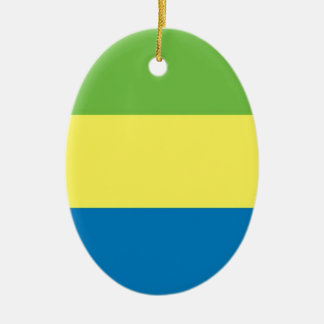 Gabons flagga julgransprydnad keramik