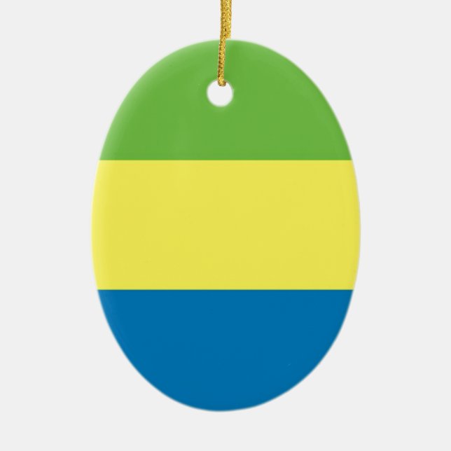 Gabons flagga julgransprydnad keramik (Framsidan)