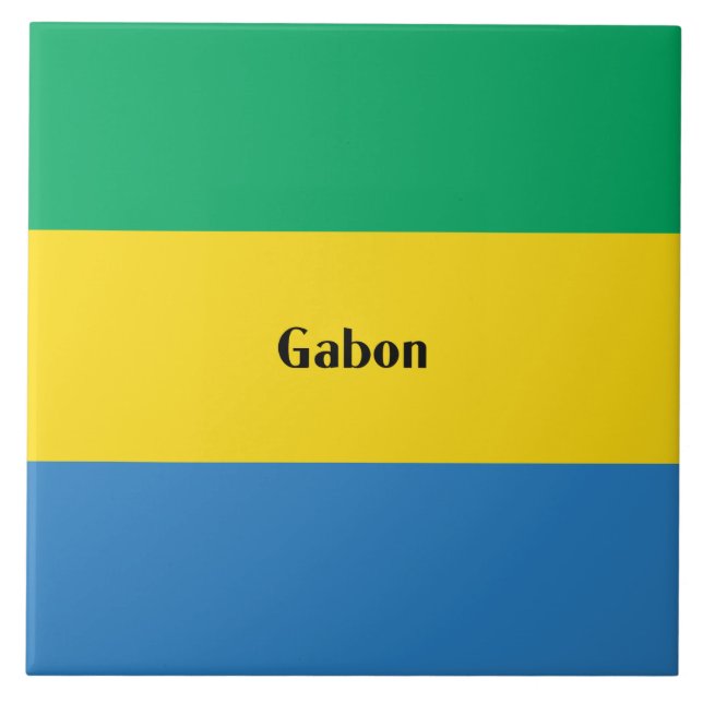 Gabons flagga kakelplatta (Framsidan)
