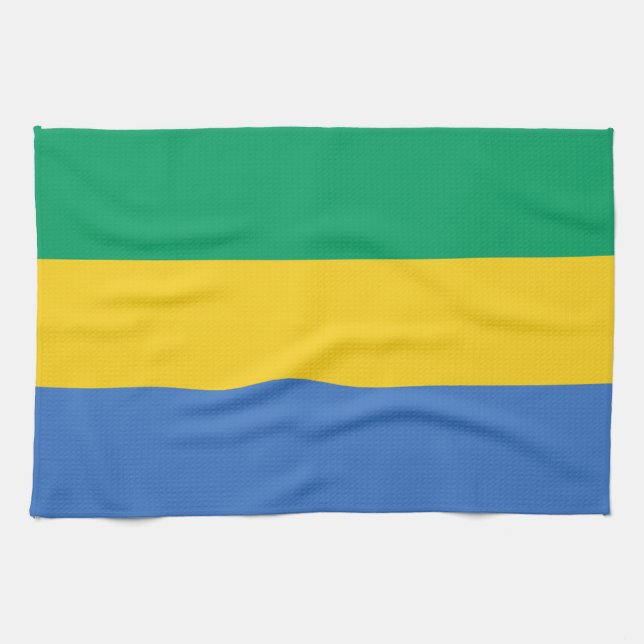Gabons flagga kökshandduk (Horisontell)