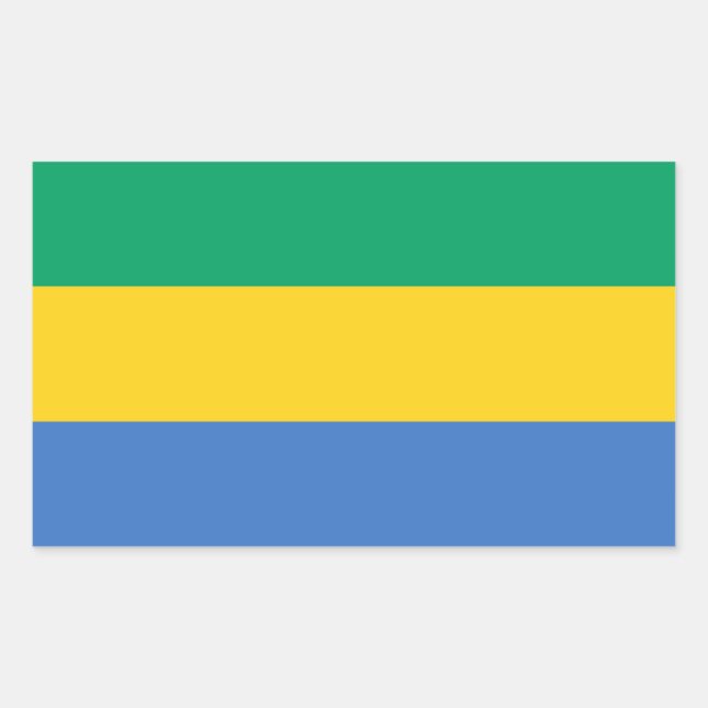 Gabons flagga rektangulärt klistermärke (Framsida)