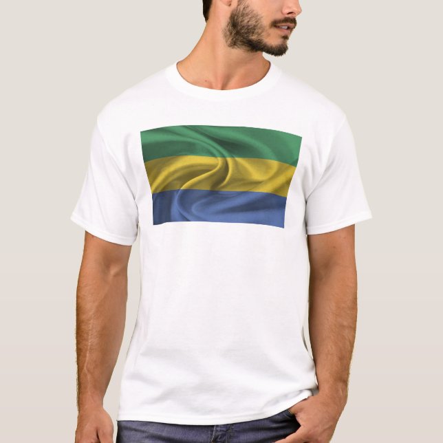 Gabons flagga t shirt (Framsida)