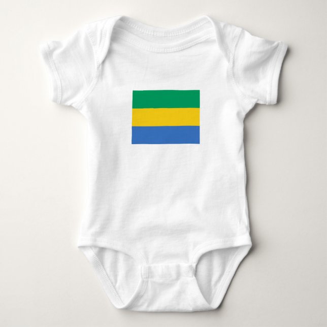 Gabons flagga t shirt (Framsida)