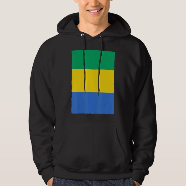 Gabons nationella Flagga Hoodie (Framsida)