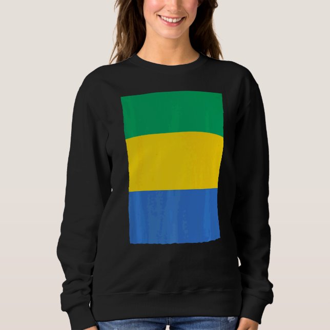 Gabons nationella Flagga T Shirt (Framsida)