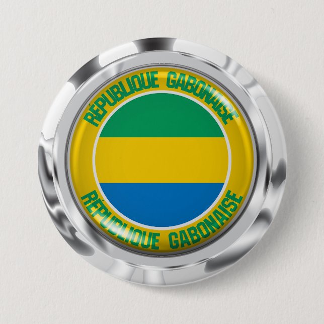 Gabons runda emblem knapp (Framsida)