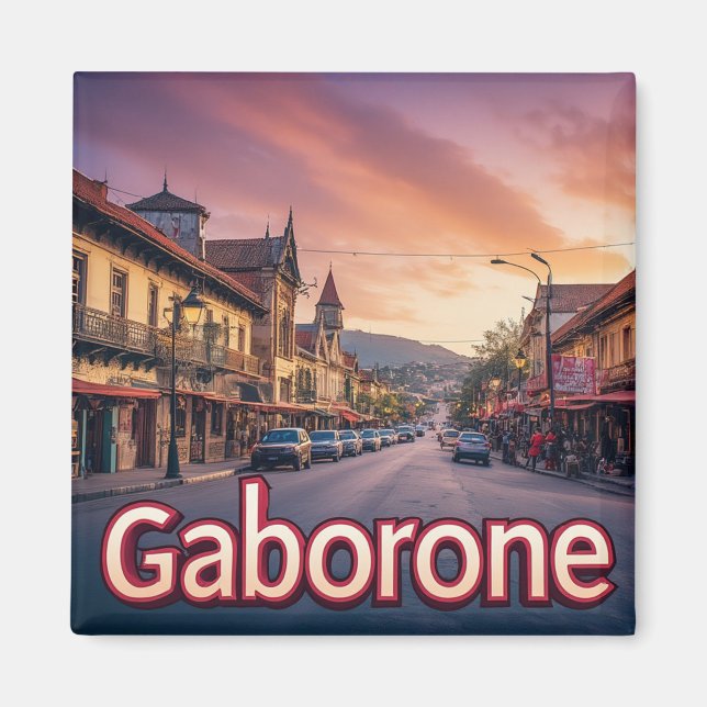 Gaborone Botswana City Pride 📍 Magnet (Framsidan)