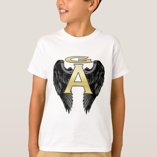 Gabriel Angel Design Vingar Logotyp Tee Shirt (Framsida)