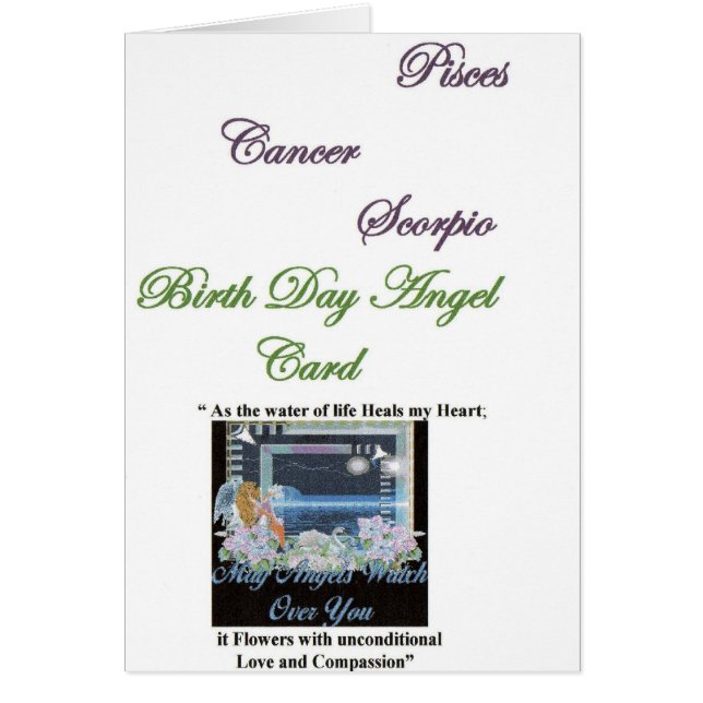 Gabriel ärkeängel av Pisces, cancer, Scorpio Hälsningskort (Framsidan)