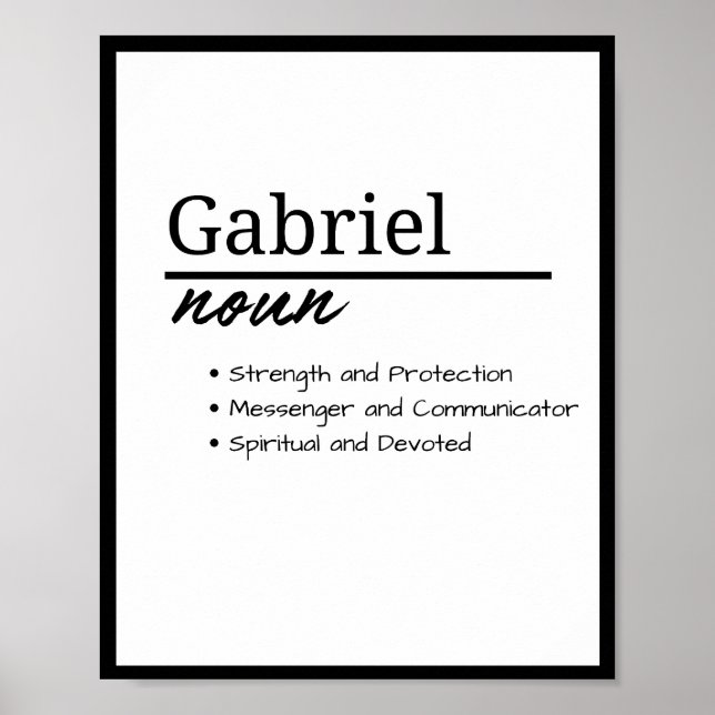 Gabriel, Boy Personlig Namn Definition Poster (Framsidan)