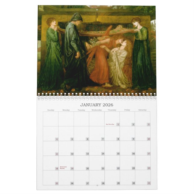 Gabriel Dante Rossetti väggkalender Kalender (Jan 2026)