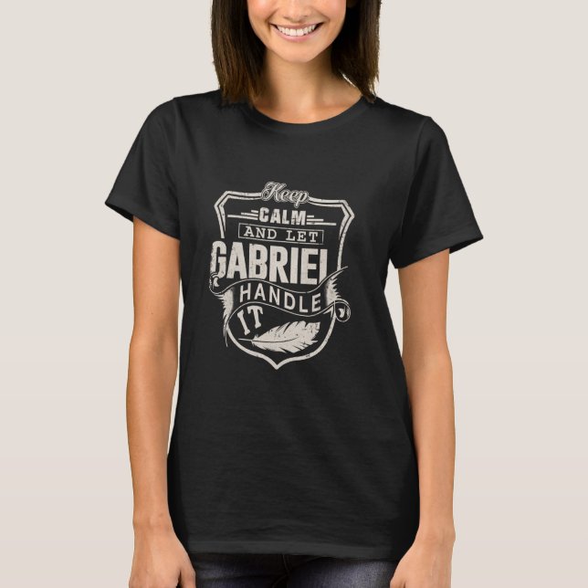 Gabriel First Namn Shirt Gabriel Namn Birthday T (Framsida)