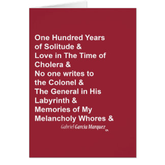 Gabriel Garcia Marquez Hälsningskort