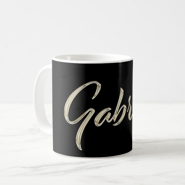 Gabriel Name whitegold Tasse Teetasse Kaffeetasse Kaffemugg (Framsida vänster)