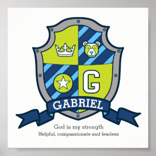 Gabriel pojknamn betydelse heraldik björn kam cres poster