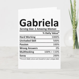 Gabriela Nutrition Personligt Namn Rolig Jul Kort
