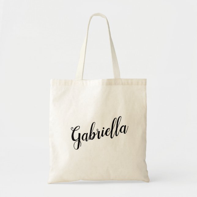 Gabriella Anpassade Script Design Tote Bag Tygkasse (Framsidan)