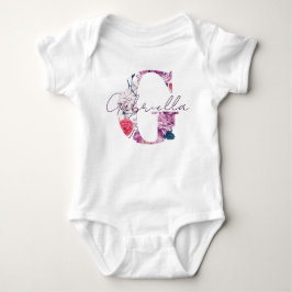 Gabriella Baby Namn Flower Script Vintage Blommigt T Shirt