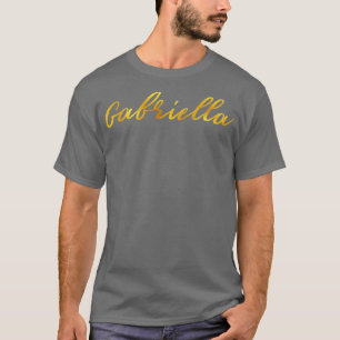 Gabriella Namn Hand Lettering i Faux Guld Brev T Shirt
