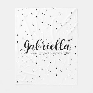 GABRIELLA Namn-resignation betyder minimal modern Fleecefilt