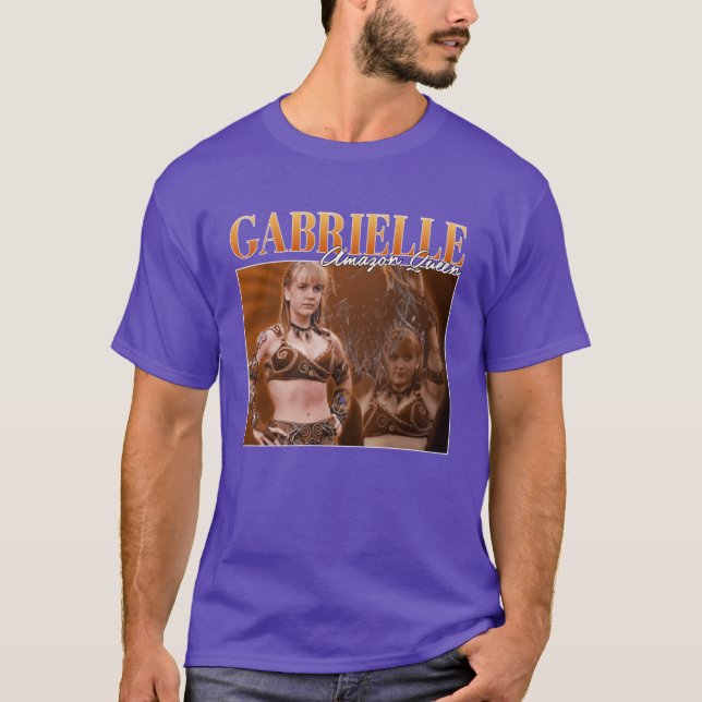 Gabrielle Amazon Drottning Retro vänner T Shirt (Framsida)