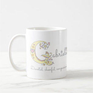 Gabrielle brev G namn betyder monogram mugg