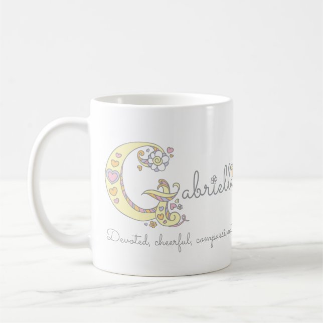 Gabrielle brev G namn betyder monogram mugg (Vänster)