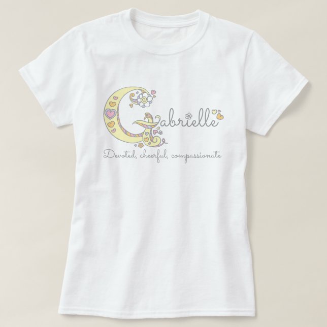 Gabrielle Flickor namn dekorativ anpassningsbar be Tee Shirt (Design framsida)