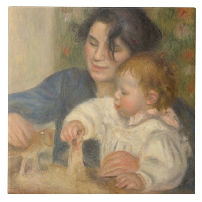 Gabrielle och Jean (från Pierre-Auguste Renoir) Kakelplatta (Framsidan)